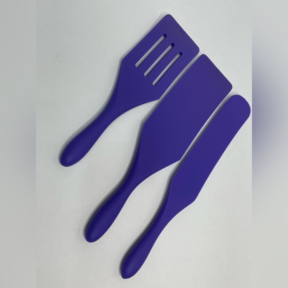 Mad Hungry Silicone 3 Piece Purple Spatulas Kitchen Utensil Set Cooking Spurdle